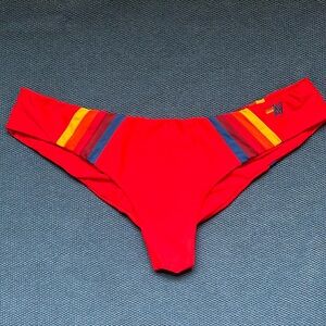 RARE Aviator Nation red “scrunchie” bottom bikini (M)